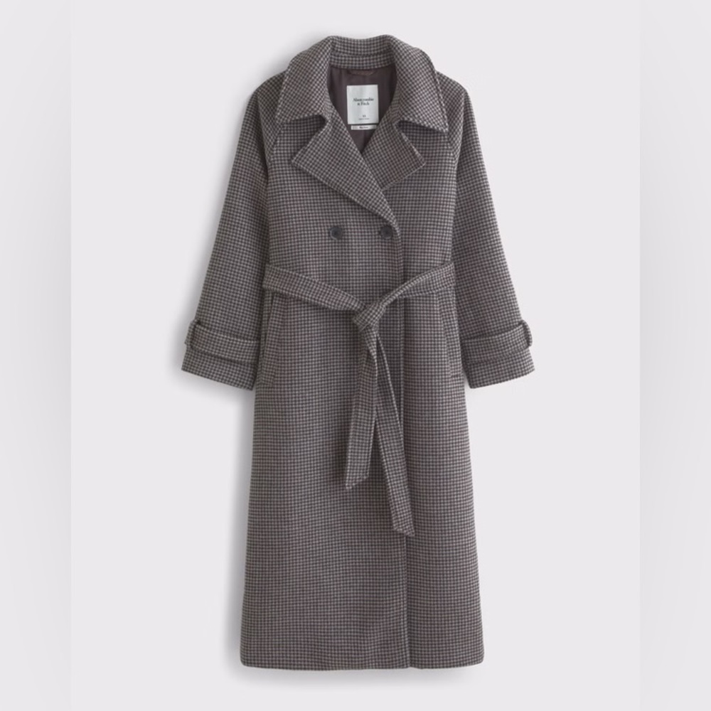 A&F Carrie Wool-Blend Trench Coat PETITE S